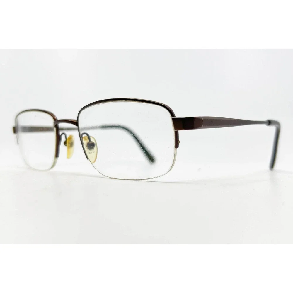 Chesterfield Eyeglasses Mens Brown Titanium Half Rim CH869T 53-19-140